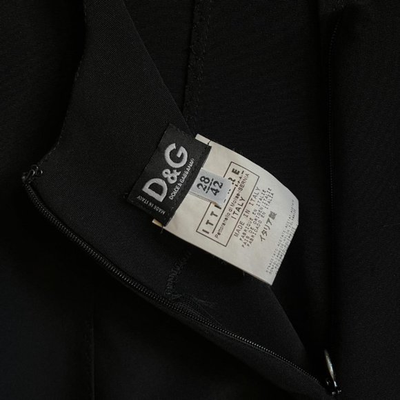 Vintage 90s Dolce & Gabbana Women Black Midi‎ Length Pencil Cocktail Dress. - Picture 4 of 4